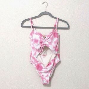 Xhiliration Pink and one piece bathing suit medium